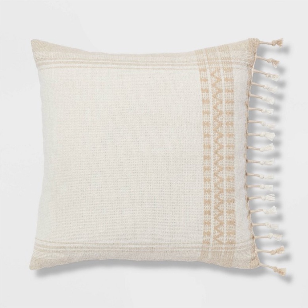 NEW Threshold Cream and Tan Decorative Pillow